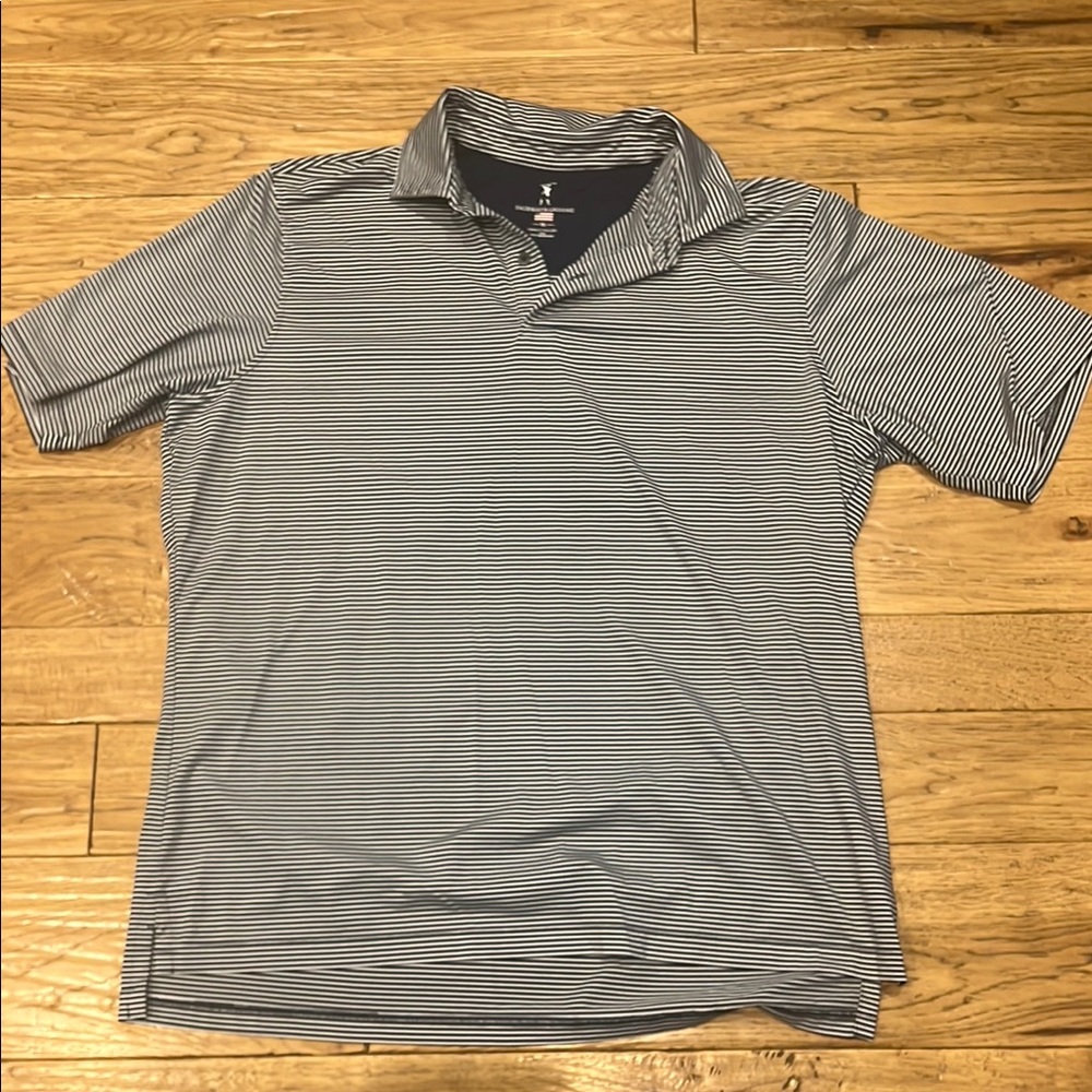 Men's Striped Polo Shirt - Black and White